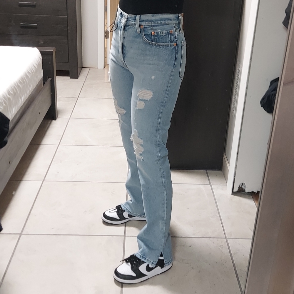 Levis 501 original straight side split premium jeans